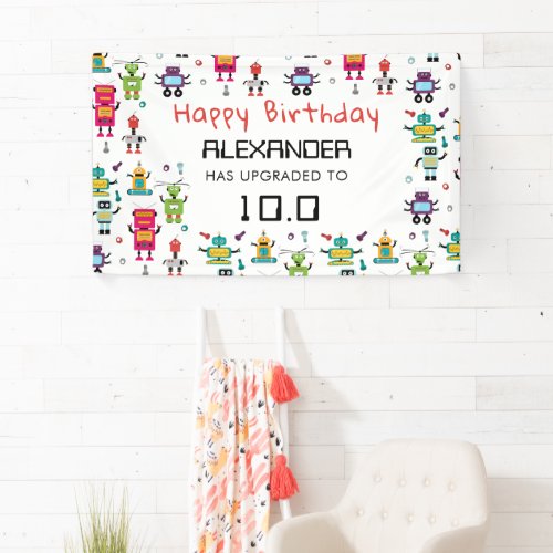 Cute Colorful Robots Kids Robot Birthday Party