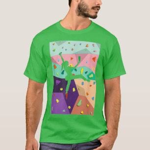 Cute Colorful Rock Climbing Bouldering Wall T-Shirt