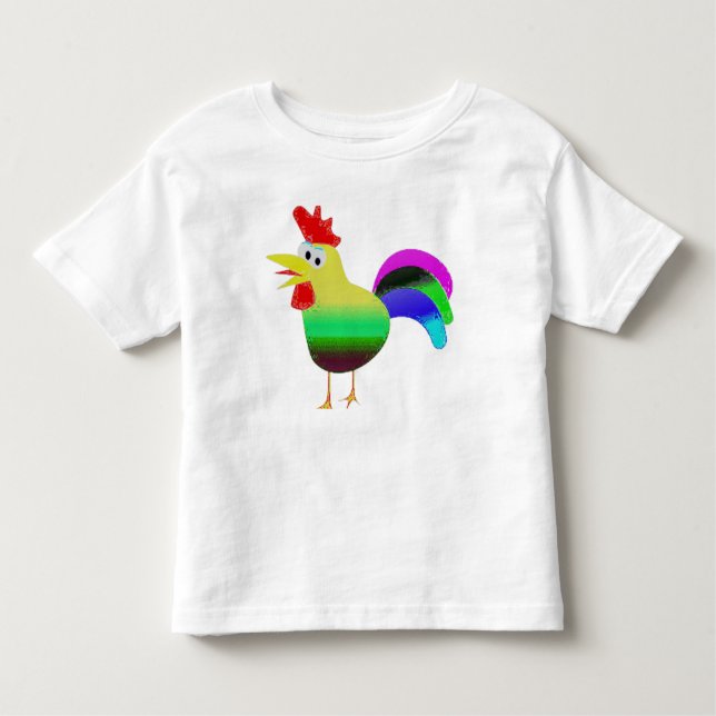 cute colorful rooster funny t-shirt gift idea (Front)