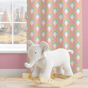 Cute Colorful Scallop Rainbow Girl Kids Nursery Blackout Curtains