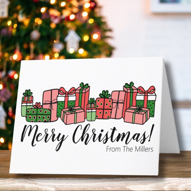 Cute Colorful Script Merry Christmas Holiday Card (Cute Colorful Merry Christmas Holiday Card)