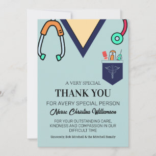 Cute Colorful Scrubs Nurse Thank You Card