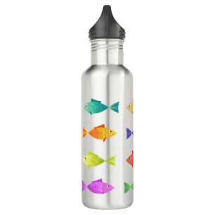 Cute colorful sea fish stainless steel water bottle
