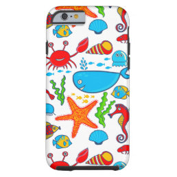 Cute Colorful Sea-life Illustration Pattern 2 Tough iPhone 6 Case
