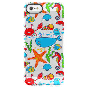 Cute Colorful Sea-life Illustration Pattern 2 Clear iPhone SE/5/5s Case