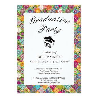 Cute colorful seamless decorative graduation party