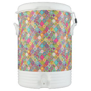 Cute colorful seamless decorative pattern beverage cooler