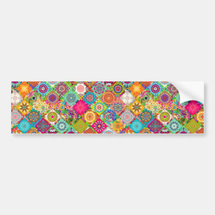 Cute colorful seamless decorative pattern bumper sticker
