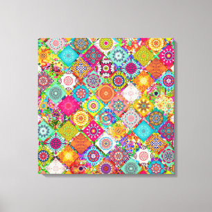 Cute colorful seamless decorative pattern canvas print