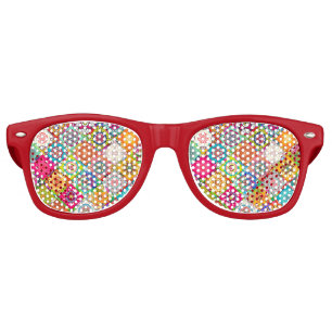 Cute colorful seamless decorative pattern retro sunglasses