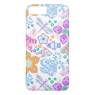Cute colorful seamless floral nature pattern