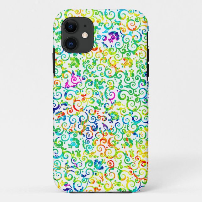 Cute colorful seamless flowers pattern Case-Mate iPhone case (Back)
