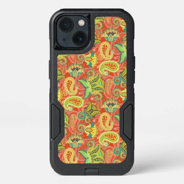 Cute colorful seamless paisley pattern otterbox iPhone case (Back)