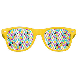 Cute colorful seamless patterns design retro sunglasses