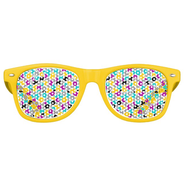 Cute colorful seamless patterns design retro sunglasses (Front)