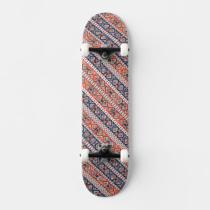 Cute colorful seamless ukrainian ornament skateboard