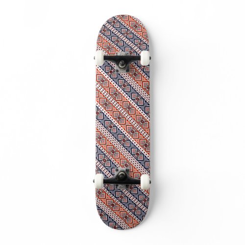 Cute colorful seamless ukrainian ornament skateboard