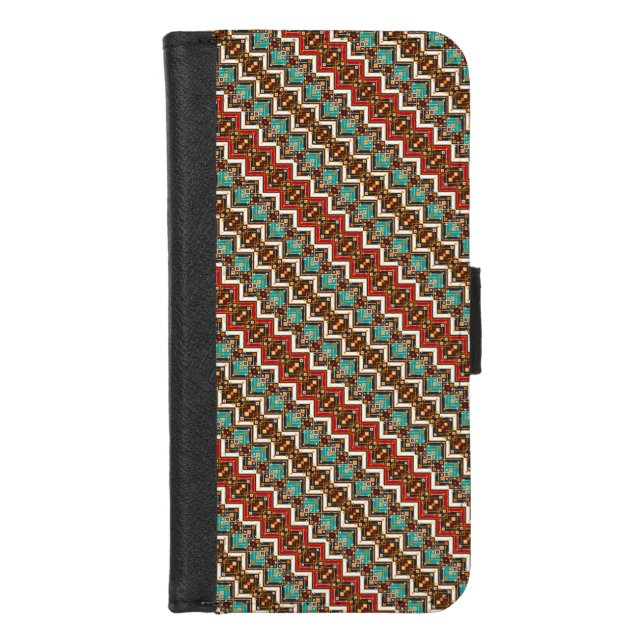 Cute colorful seamless ukrainian pattern iPhone wallet case (Front)