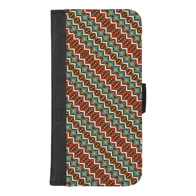 Cute colorful seamless ukrainian pattern iPhone wallet case (Front)