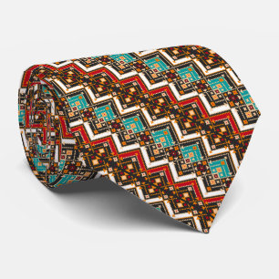 Cute colorful seamless ukrainian pattern neck tie