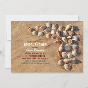 cute colorful seashells beach bridal shower invitation