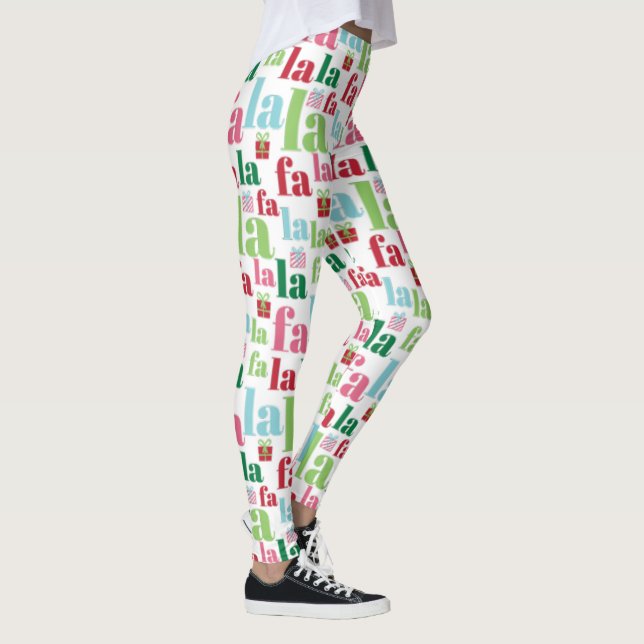 Cute Colorful Seasonal Winter Christmas Holidays  Leggings (Right)