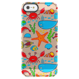 Cute Colorful See-life Illustration Pattern Clear iPhone SE/5/5s Case