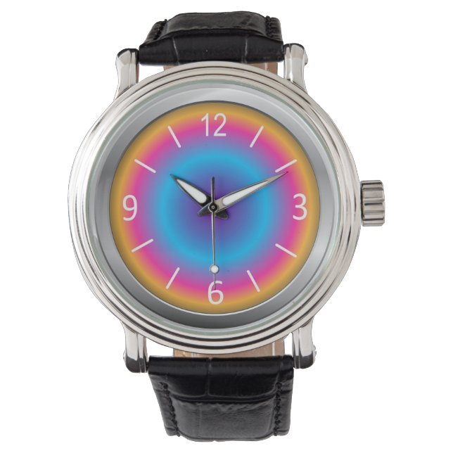 Cute & Colorful Shaded Simulated Neon Watch (Front)