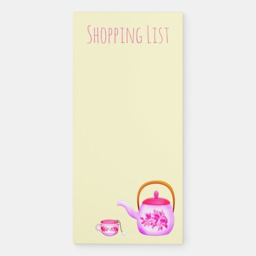 Cute colorful shopping list teapot magnetic notepad