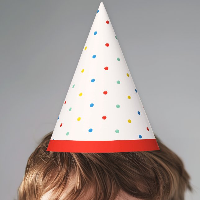 Cute Colorful Simple Polka Dot Birthday Party Hat (Creator Uploaded)