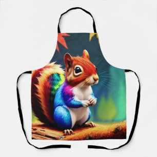Cute Colorful Sitting Squirrel-75463 Apron