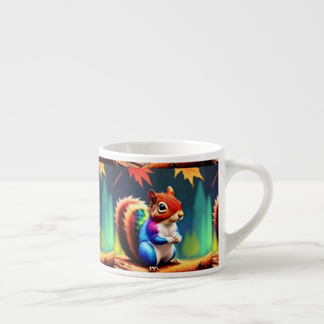 Cute Colorful Sitting Squirrel-75463 Espresso Cup (Right)