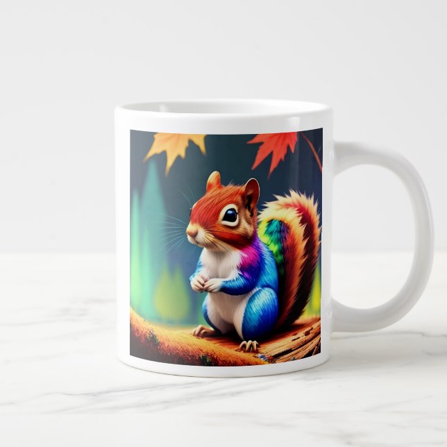 Cute Colorful Sitting Squirrel-75463 Giant Coffee Mug (Right)