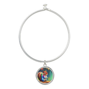 Cute Colorful Sitting Squirrel Bangle Bracelet
