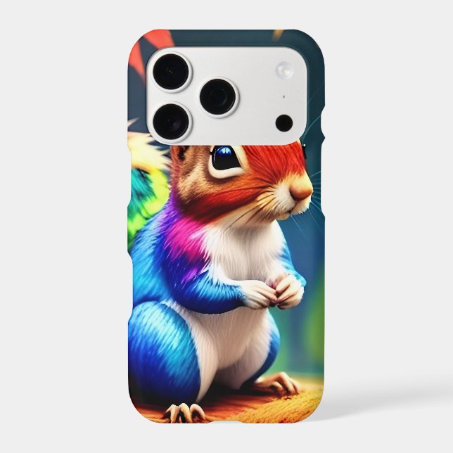 Cute Colorful Sitting Squirrel Iphone Case (Back)