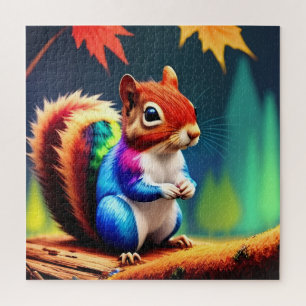 Cute Colorful Sitting Squirrel Jigsaw Puzzle