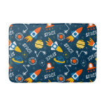 Cute Colorful Space Adventures Pattern Bath Mat