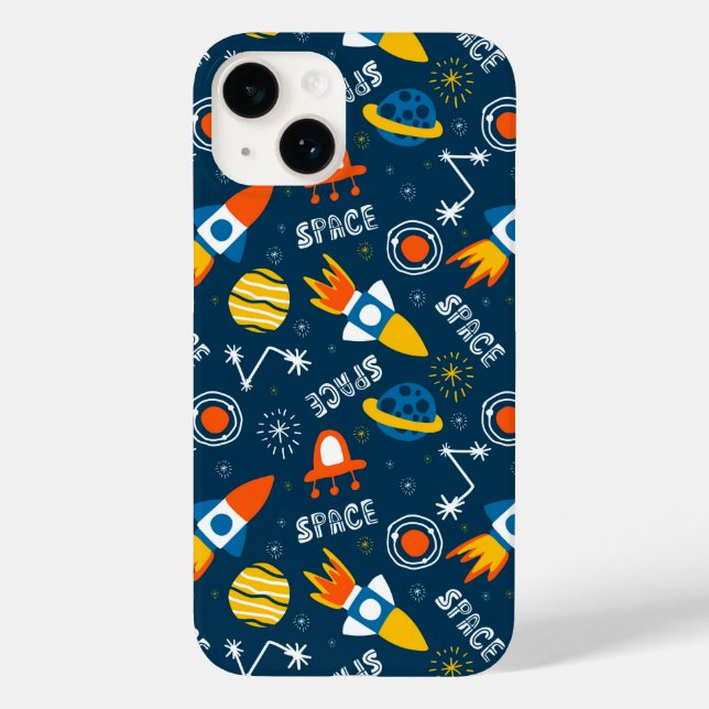 Cute Colorful Space Adventures Pattern Case-Mate iPhone Case (Back)