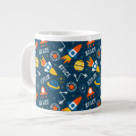 Cute Colorful Space Adventures Pattern Giant Coffee Mug