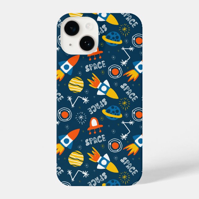 Cute Colorful Space Adventures Pattern iPhone Case (Back)