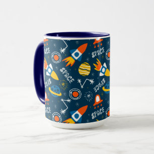 Cute Colorful Space Adventures Pattern Mug
