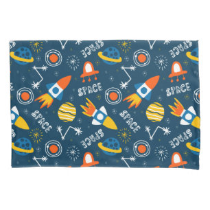Cute Colorful Space Adventures Pattern Pillow Case