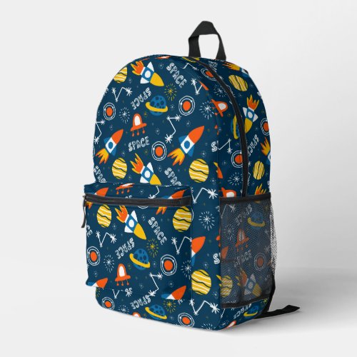 Cute Colorful Space Adventures Pattern Printed Backpack