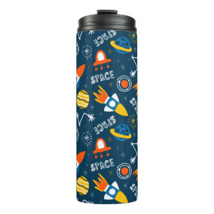 Cute Colorful Space Adventures Pattern Thermal Tumbler