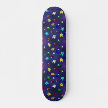 Cute Colorful Space Cartoon Skateboard Deck by MushiStore at Zazzle