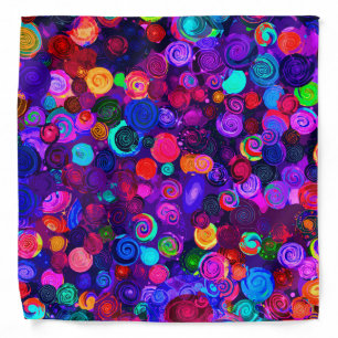 Cute colorful spiral cosmos patterns bandana