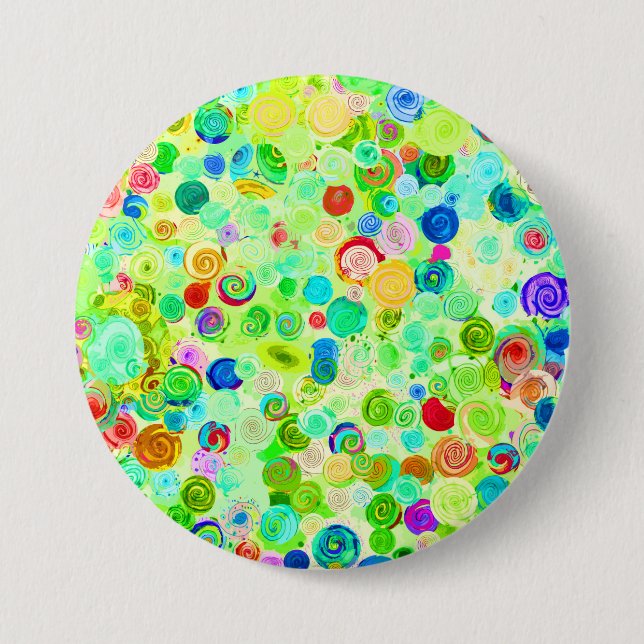 Cute colorful spiral cosmos patterns button (Front)