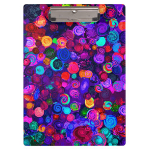 Cute colorful spiral cosmos patterns clipboard