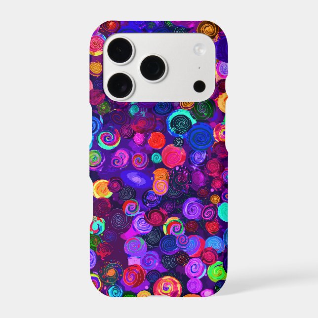 Cute colorful spiral cosmos patterns iphone case (Back)