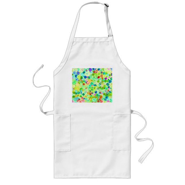Cute colorful spiral cosmos patterns long apron (Front)